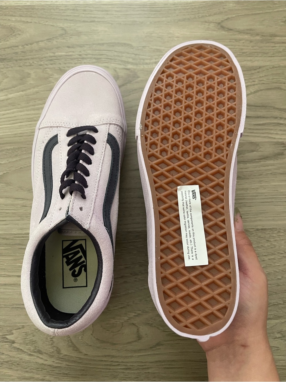 Vans Old Skool Stackform Suede Lavendar Lilac Chunky Platform Skate Sneakers - Picture 4 of 6